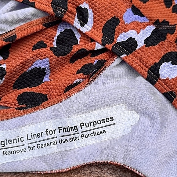 Art Class Orange and Black One Piece Swimsuit Leopard Print Size 8. NWT - Picture 5 of 8